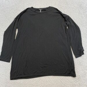 Eileen Fisher Sweater Womens M Black Tencel Crewneck Pullover Long Sleeve USA